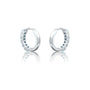 Trendy white gold decemeber birthstone turquoise hoop earrings 8.50 mm