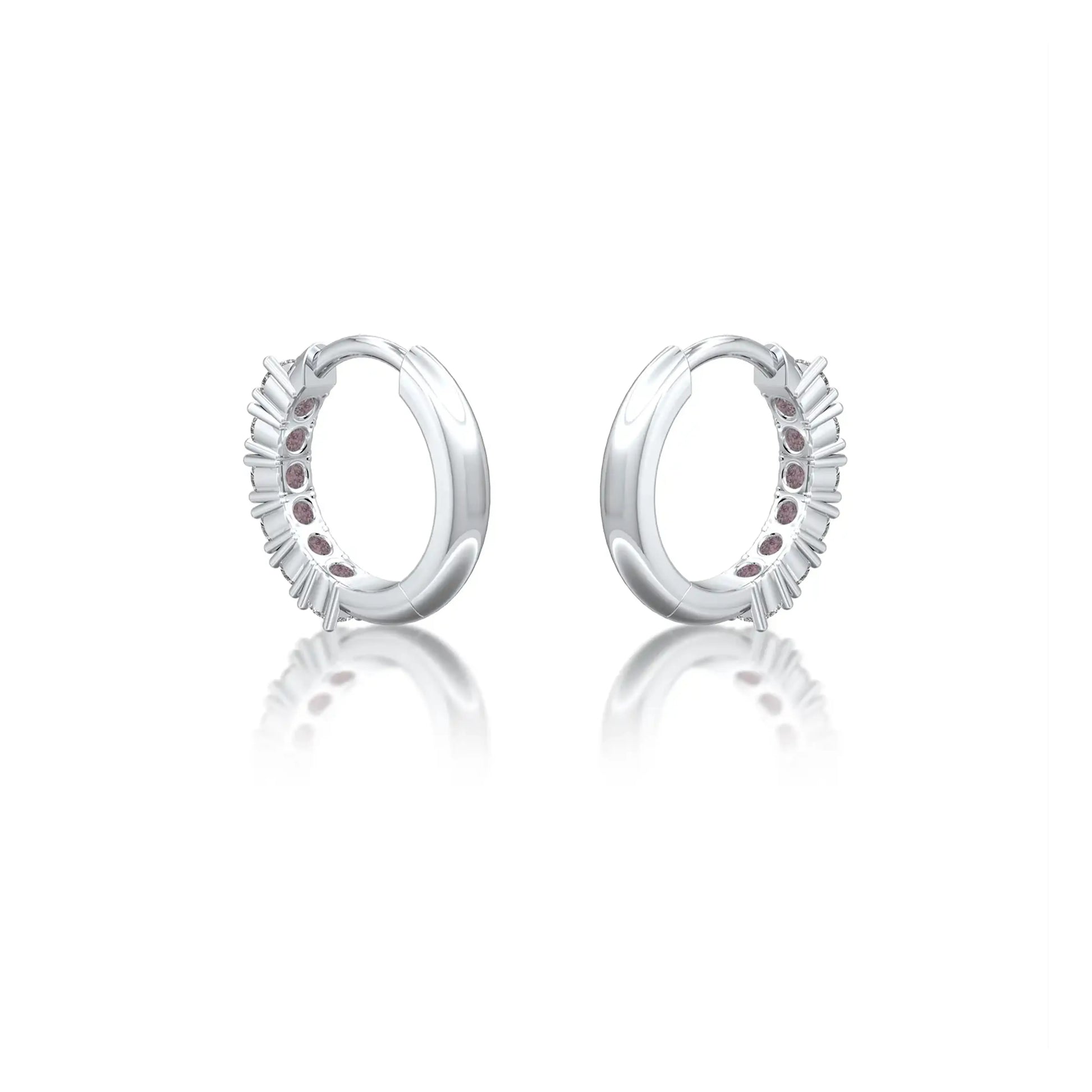 Trendy April birthstone hoop earrings 8.50 mm