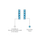 White gold & Silver March birthstone Swiss blue topaz hoop earrings descriptive image 