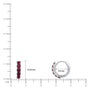 Dimension detail of white gold january birthstone garnet hoop earrings 8.50 mm