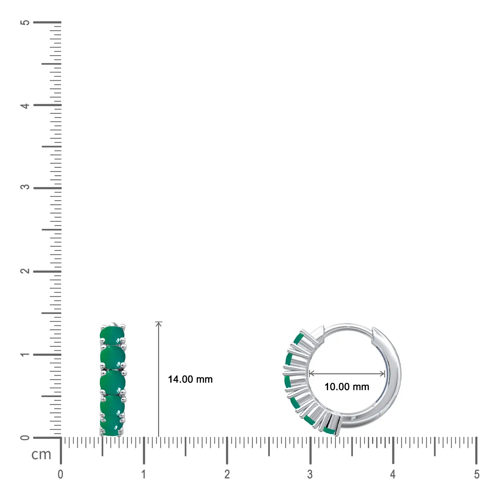 10mm Green Agate hoops size