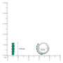 Dimension detail of 8.5mm white gold may birthstone green agate hoop earrings