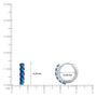 Dimension details of white gold fortune september birthstone london blue topaz hoop earrings 10mm