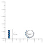 Dimension details of Fortune September birthstone, London blue topaz hoop earrings 8.50 mm