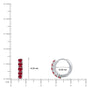 size of July Birthstone Opaque Ruby Hoop Earrings, 10mm