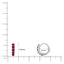 Dimension detail of white gold july birthstone opaque ruby hoop 8.50 mm earrings