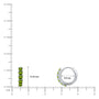 Dimension details of white gold august birthstone peridot hoop earrings 8.50 mm