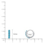 Dimension details of white gold decemeber birthstone turquoise hoop earrings 8.50 mm