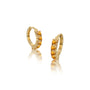 Yellow gold november birthstone citrine hoop earrings for office wear 8.50 mm