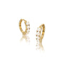 Fortune yellow gold October birthstone opal hoops for office wear 8.50 mm