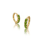 Trendy yellow gold august birthstone peridot hoop earrings 8.50 mm