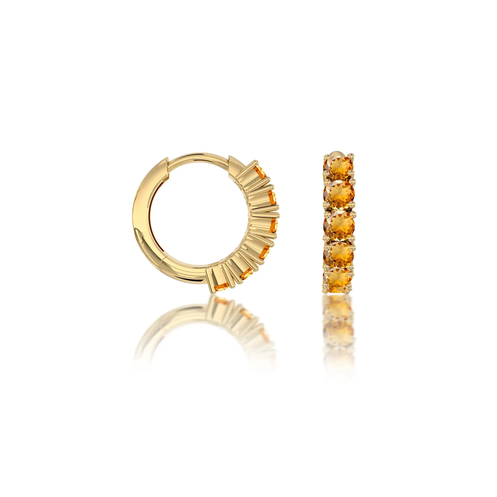 Fortune November birthstone citrine hoop earrings for office wear 8.50 mm