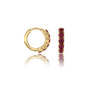 Stylish January birthstone garnet hoop earrings 8.50 mm