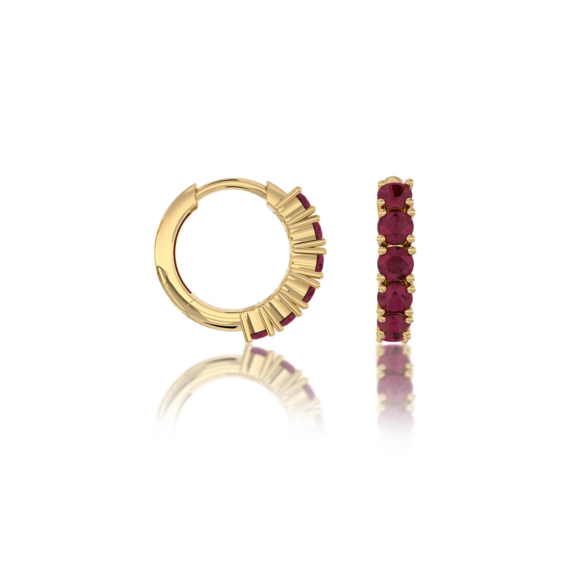 Stylish January birthstone garnet hoop earrings 8.50 mm