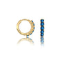Fortune yellow gold september birthstone london blue topaz hoop earrings for office wear 8.50 mm