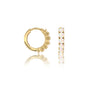 Trendy yellow gold october birthstone opal hoop earrings for office wear 8.50 mm