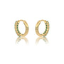 Unique yellow gold may birthstone green agate hoop earrings for women 8.50 mm