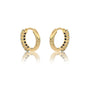 Yellow gold trendy september birthstone london blue topaz hoop earrings for office wear 8.50 mm