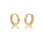 Yellow gold june birthstone mother of pearl hoop earrings 8.50 mm
