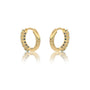 Fortune yellow gold march birthstone swiss blue topaz hoop earrings 8.50 mm