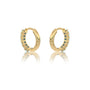 Trendy yellow gold decemeber birthstone turquoise hoop earrings 8.50 mm