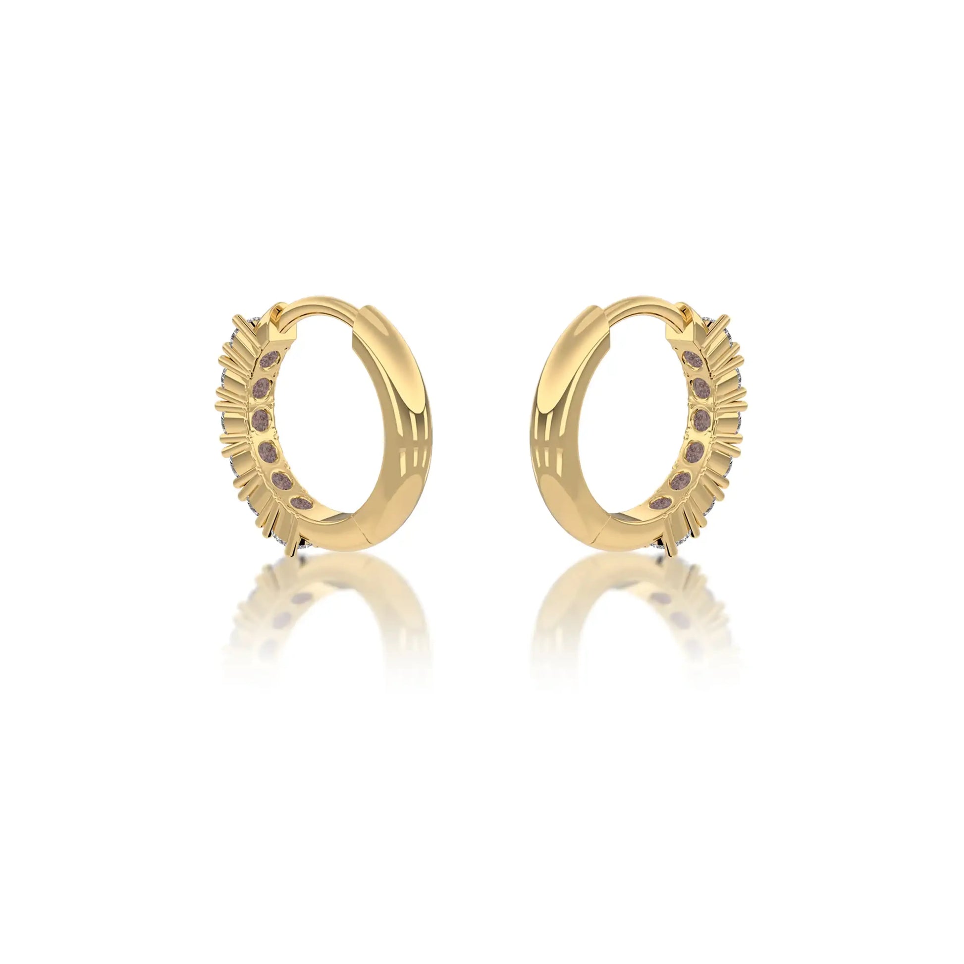 Fortune unique yellow gold April birthstone topaz hoop earrings 8.50 mm