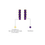Yellow gold & Silver February birthstone amethyst hoop earrings descriptive image