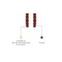 Descriptive image of of yellow gold january birthstone garnet hoop earrings