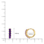 Size details of February birthstone amethyst hoop earrings 10mm