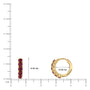 January birthstone garnet hoop earrings 10 mm size in gold