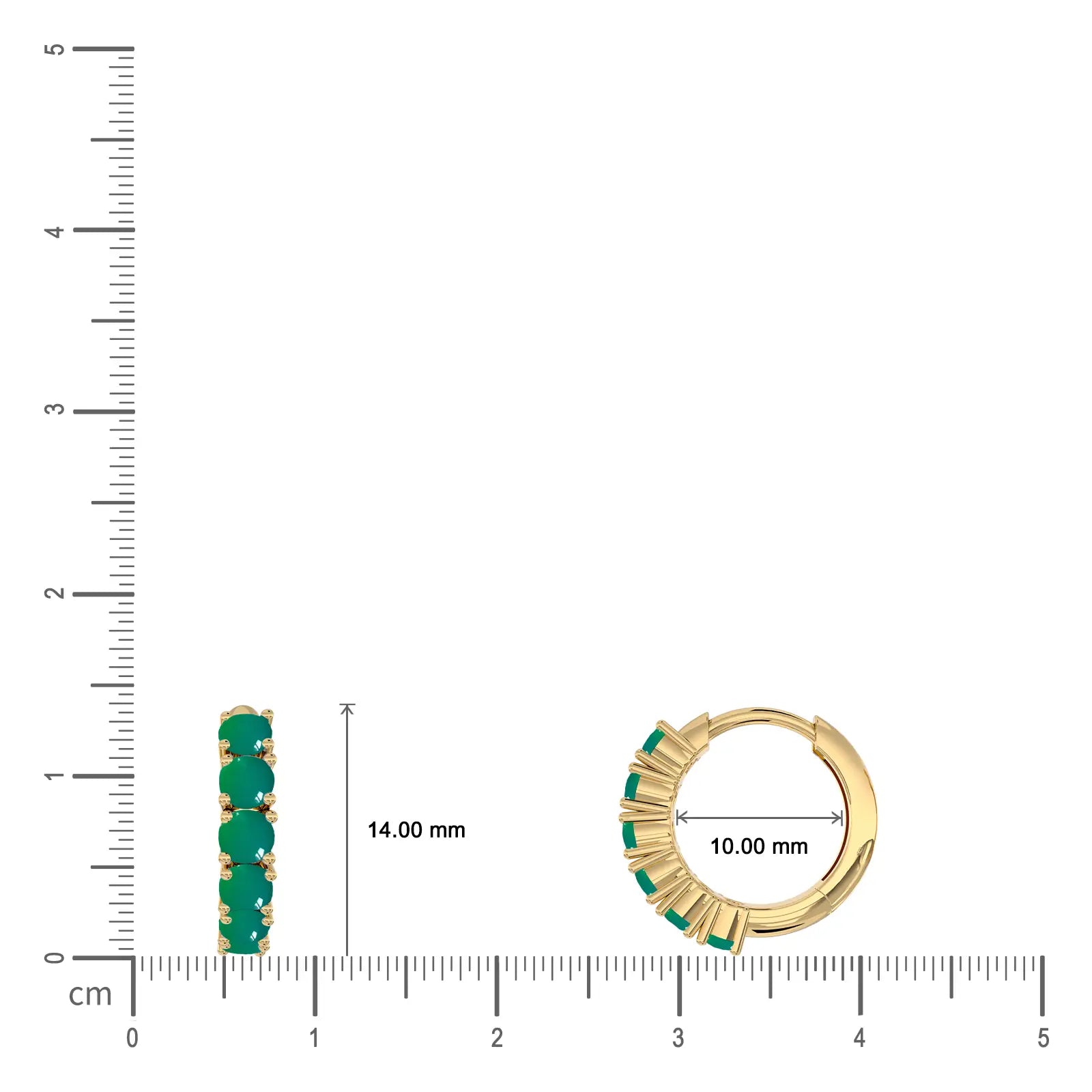 May Birthstone Green Agate Hoop Earrings