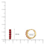 Dimension of 10mm July Birthstone Opaque Ruby Hoop Earrings