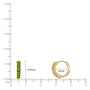 Dimension details of yellow gold August birthstone Peridot hoop earrings 8.50 mm