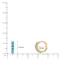 Dimension detail of yellow gold march birthstone swiss blue topaz hoop earrings 8.50 mm