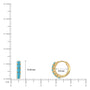 Dimension details of yellow gold decemeber birthstone turquoise hoop earrings 8.50 mm
