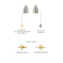 Descriptive image of yellow gold lian pear cut diamond stud earrings