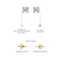 Descriptive image of yellow gold heng round solitaire four prong stud earrings