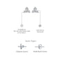 Descriptive image of san 三 diamond blossom cluster stud earrings