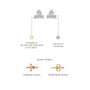 Descriptive image of yellow gold san 三 diamond blossom cluster stud earrings