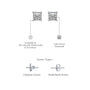 Descriptive image of fang 方 princess cut diamond solitaire stud earrings