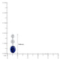Dimension detail of white gold lan 蓝 oval sapphire tiered drop earrings