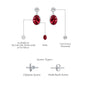 Descriptive image of hong 红 oval ruby bezel drop earrings