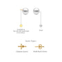 Descriptive details of yellow gold zhen 珍 pearl solitaire stud earrings