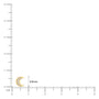 Dimension details of yellow gold yue 月 crescent moon diamond stud earrings