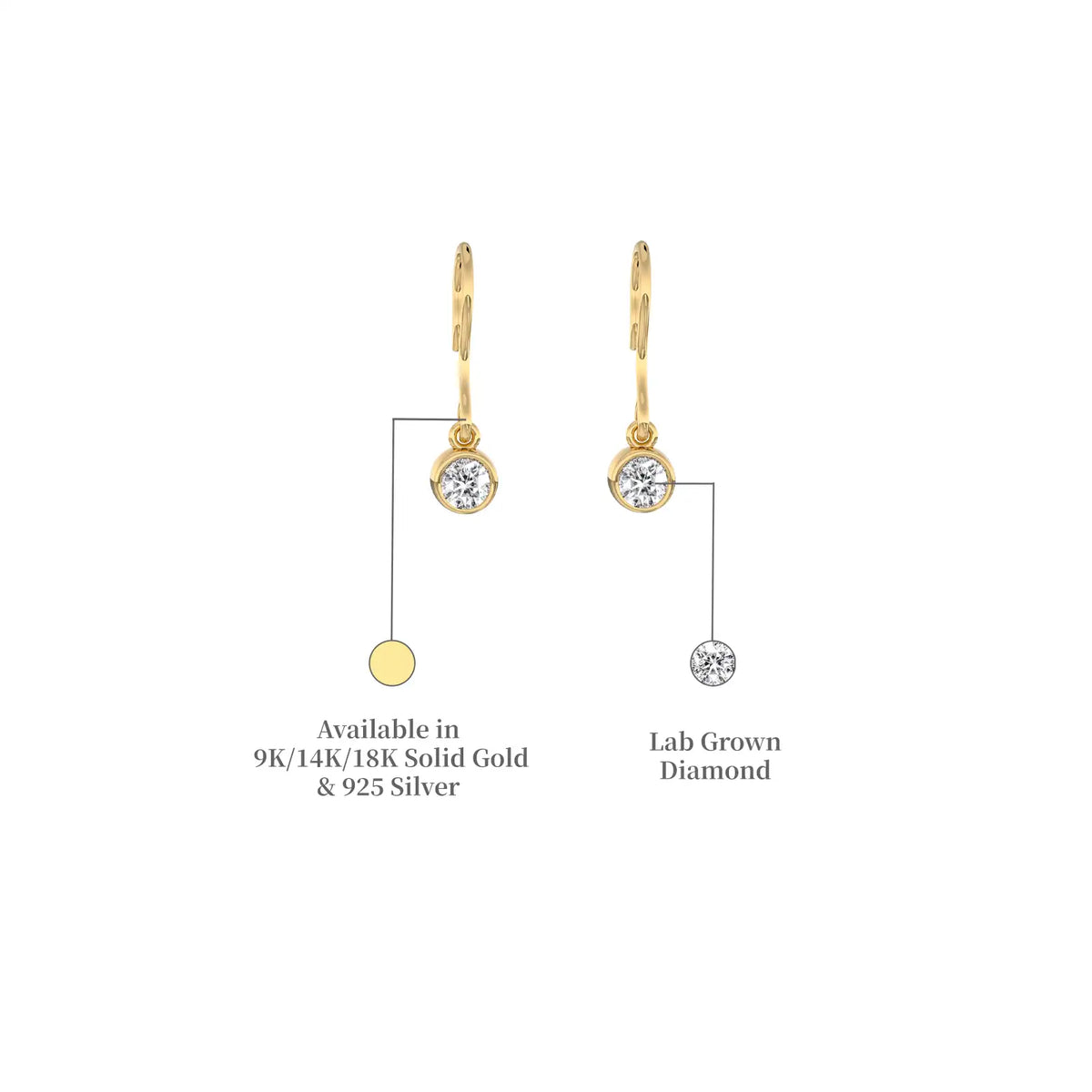 Descriptive image of yellow gold rui french hook studs-fabulous shine for confident queens 