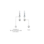 Descriptive image of white gold pearl teardrop huggie hoop earrings