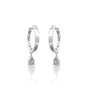 Fortune white gold pear diamond dangle hoops