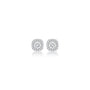 1ct Cushion-Cut Lab Grown Diamond Halo Stud Earrings by Fortune Jewellery