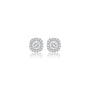 2ct Cushion-Cut Lab Grown Diamond Halo Stud Earrings by Fortune Jewellery