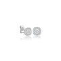 Elegant side profile of 2ct Cushion-Cut Lab Grown Diamond Halo Ear Studs by Fortune Jewellery